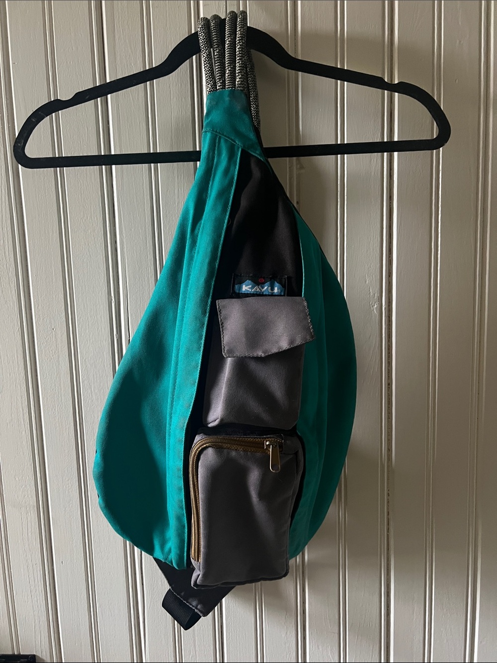 Kavu Teal and Gray Crossbody Sling Bag